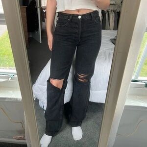 RE/DONE Black High-Rise Loose Jeans size 27